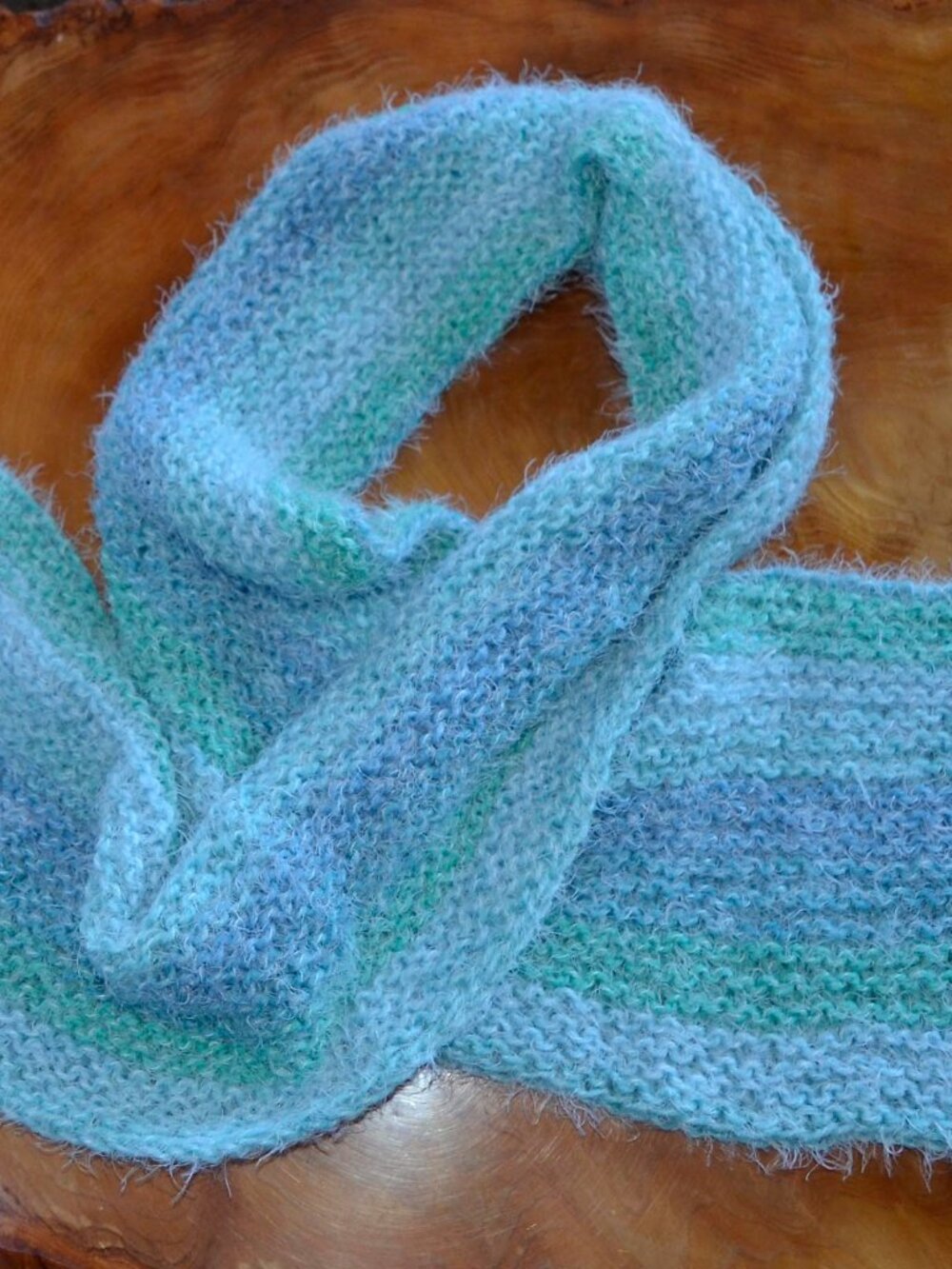 Blue to Green Latte Stripe Scarf